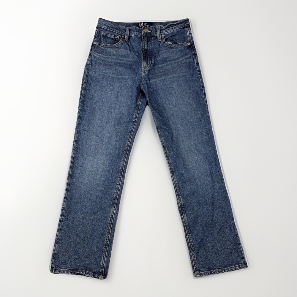 Gap High Rise Straight Jeans Womens 8/29R Blue Stretch Denim Classic Wash